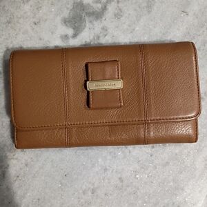 See By Chloe Trifold Tan Leather Wallet With Gold Tone Hardware